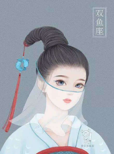 十二星座古装美女图，十二星座古装头饰发簪